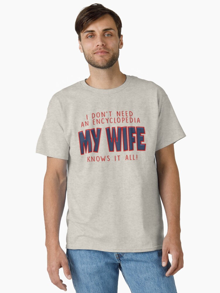 Out of character Slushy noobz Martin hamzah I don t need an encyclopedia my wife knows it all merch hoodie shirt meme funny Classic T-Shirt | Premium Unisex T-Shirt, Trending Graphic Tee