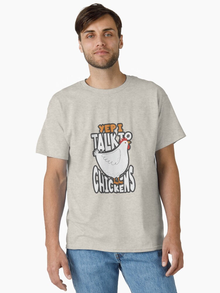 Yep I Talk To Chickens — Funny Hen Illustration Retro Farm Animal Quote