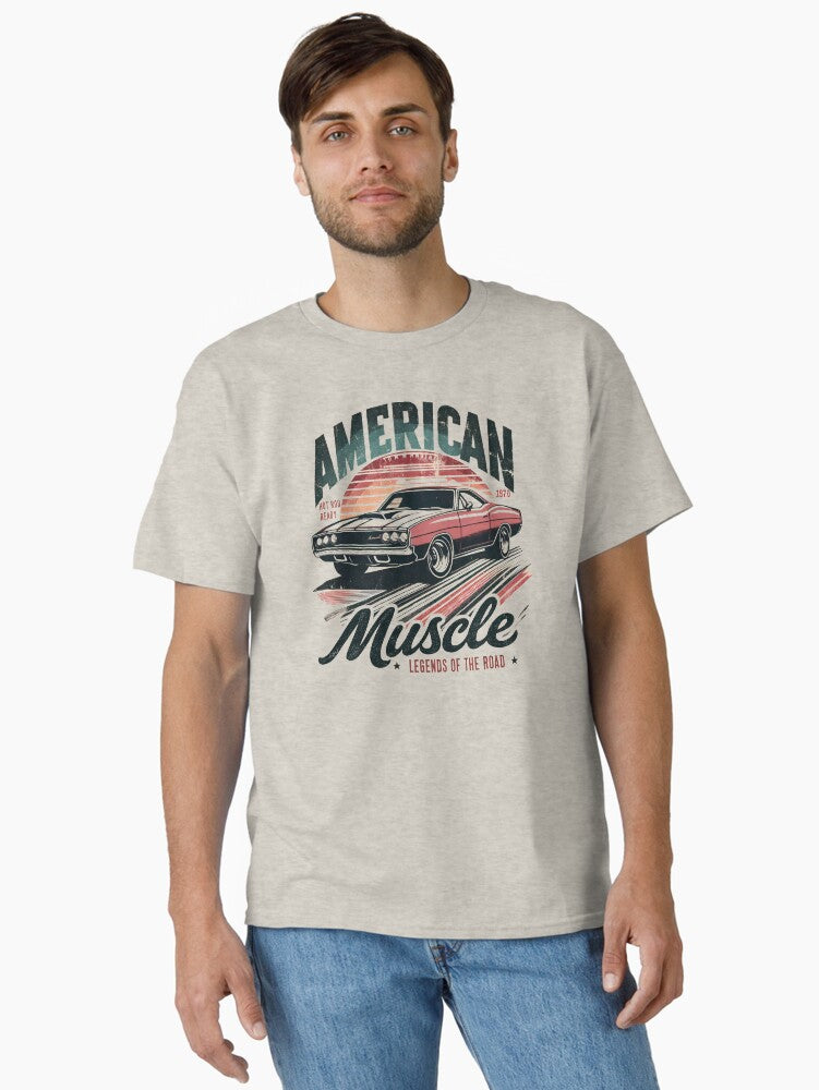 Vintage 1970 American Muscle Car T Shirt Classic Hot Rod Charger Retro Distressed Tee Classic T Shirt T Shirt Comfort Fi
