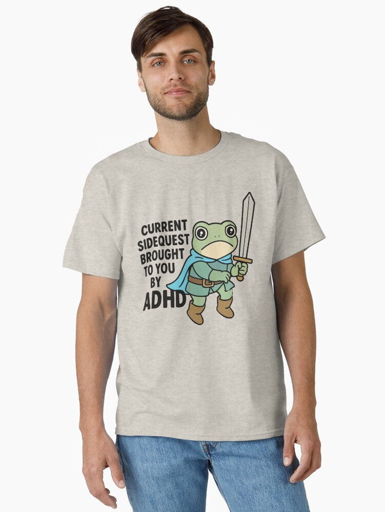 Current Sidequest Adhd Frog Warrior Adventure Meme Classic T-shirt | Premium Basketball Jersey | Fan Edition Apparel