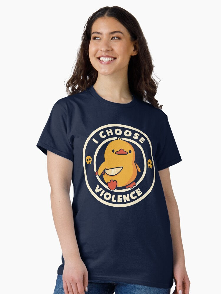 I Choose Violence Funny Duck by Tobe Fonseca Classic T Shirt Women T Shirt Trending US Hot Right Now