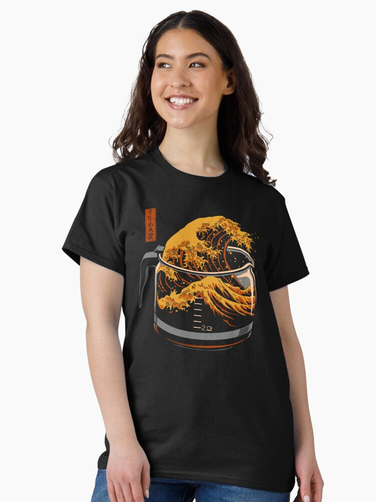The Great Wave of Coffee Classic T Shirt Women T Shirt Premium Print Gift Ready