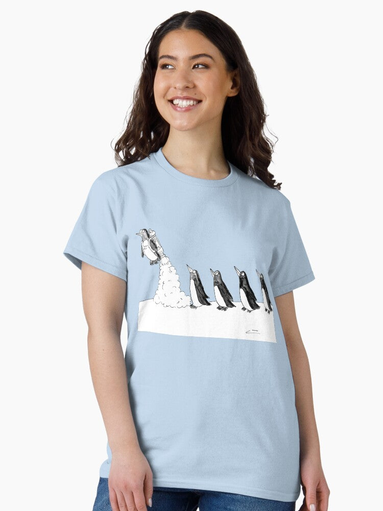 Penguin Takes Flight Classic T Shirt Women T Shirt Streetwear Style Hot Right Now