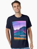 Retro Futurism Art - Retro Futurism Art- Retro Landscape Art Essential T-Shirt | Premium Unisex T-Shirt, Trending Graphic Tee