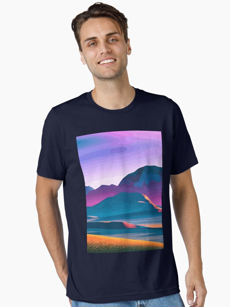 Retro Futurism Art - Retro Futurism Art- Retro Landscape Art Essential T-Shirt | Premium Unisex T-Shirt, Trending Graphic Tee