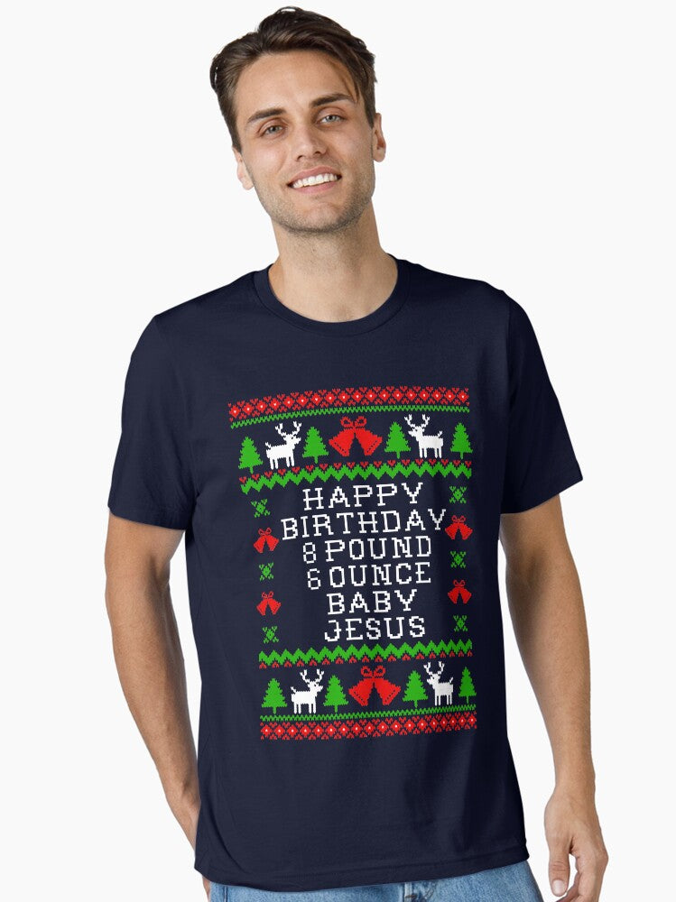 Baby Birthday Pound Ounce Baby Jesus Ugly Christmas Sweater Style Essential Shirt Sweater Premium Print
