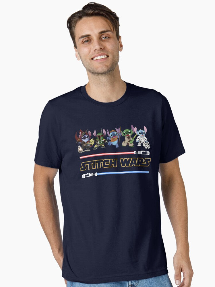 Stitch Wars Lilo & Saberlight Episode 3 Revenge Of The Sith Funny Ohana Essential T-Shirt