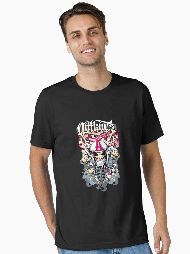 Outlaws Motorbike Bone To Ride Skull Style Essential T Shirt T Shirt High Search Demand Best Seller Look