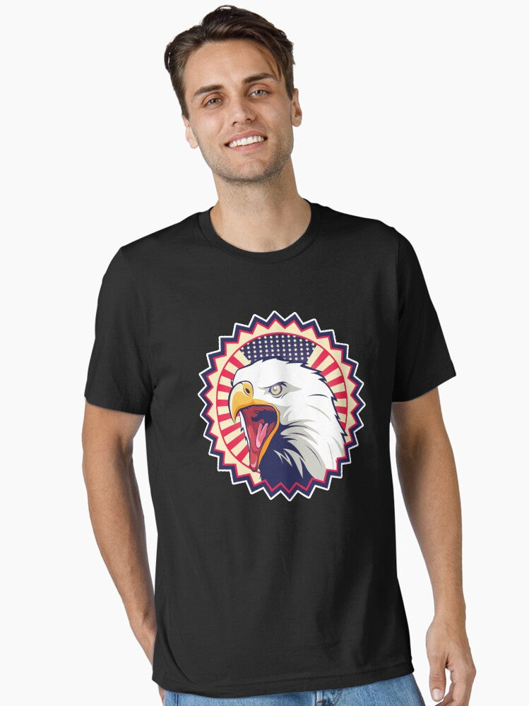 Eagle American Flag Badge open mouth Essential Shirt T Shirt US Trend