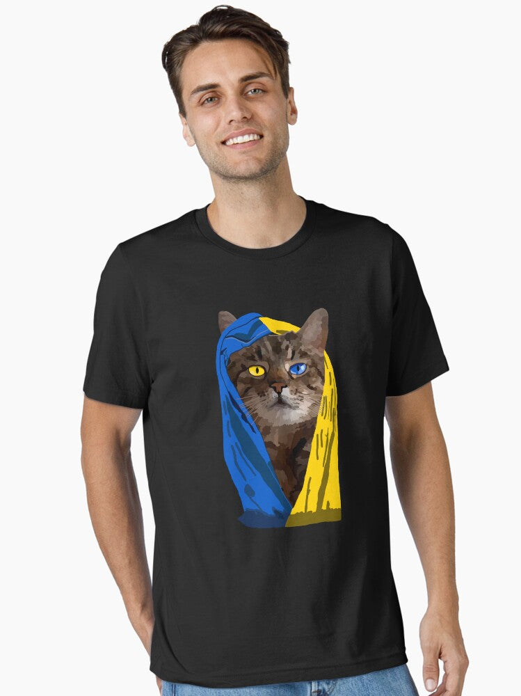 Ukraine Cat Stepan Ukrainian Flag Eyes Pride Ukraine Essential Shirt T Shirt Minimal Style