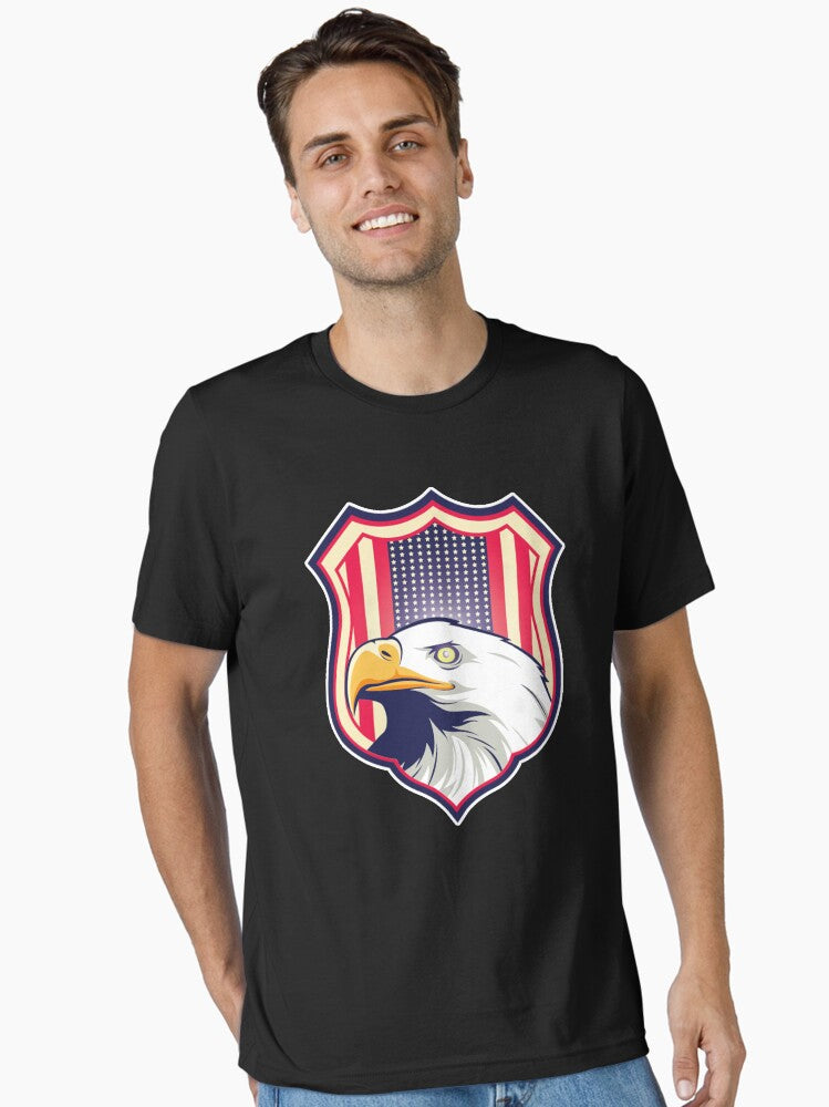 Eagle American Flag Shield Essential Shirt T Shirt Premium Quality