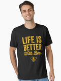 Life is better with bees funny beekeeper Essential T Shirt T Shirt Streetwear Style Best Seller Look