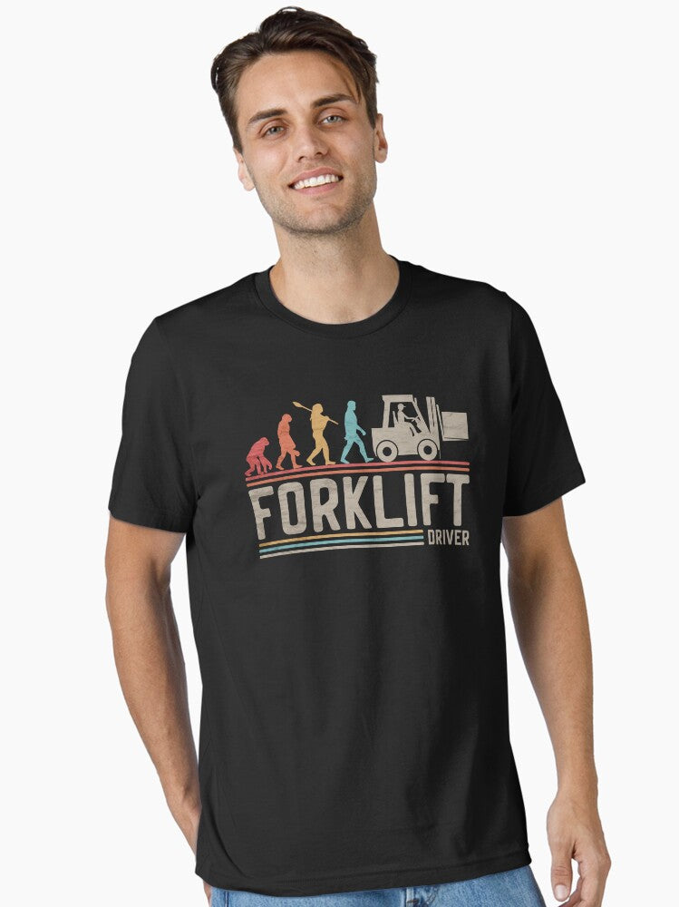 Forklift Driver Evolution Funny Fork Lift Truck Operator Essential T Shirt