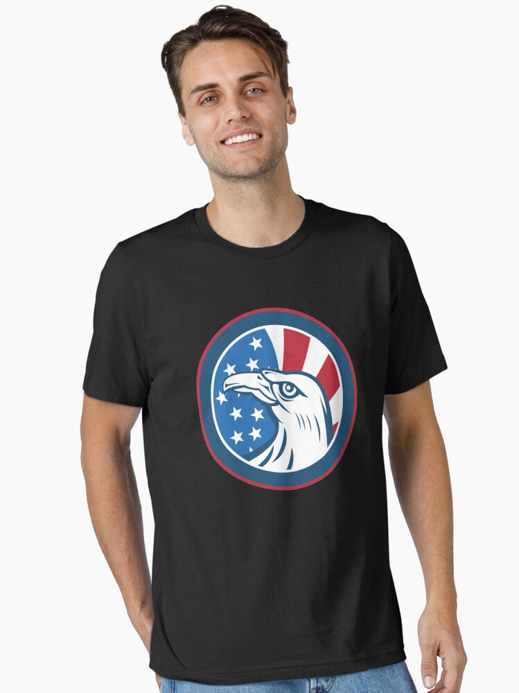 American Eagle With Flag Essential Shirt T Shirt US Trend