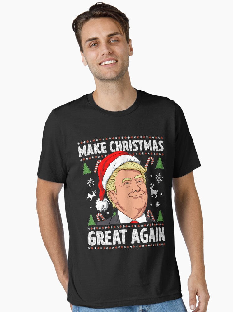 Make Christmas Great Again Trump Ugly Christmas Shirt Boys Essential T-Shirt | Premium Unisex T-Shirt, Trending Graphic Tee