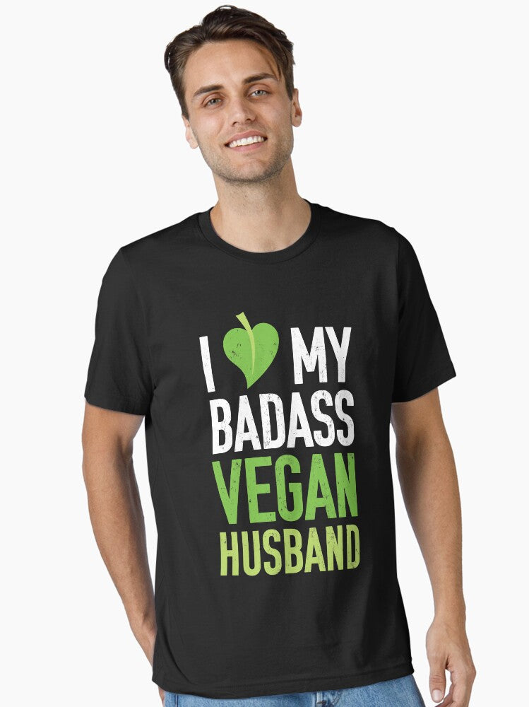 Vegan Husband Shirt I Love Valentine Shirt for Vegan Wife Essential Shirt T Shirt Clean Design