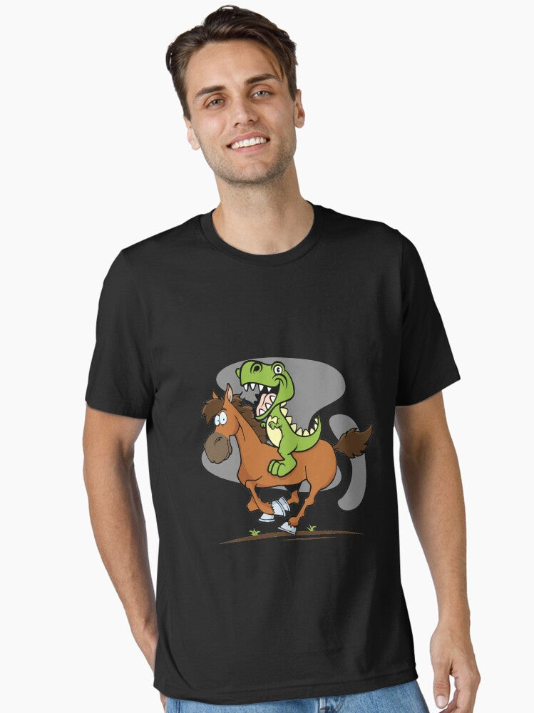 cool funny riding horse Dino Essential T Shirt T Shirt Viral TikTok Find Gift Ready