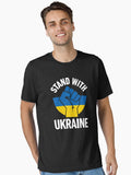 Stand With Ukraine Pro Ukraine Activism Fist Graphic Ukrainian Flag Solidarity Freedom Support Design Essential T Shirt