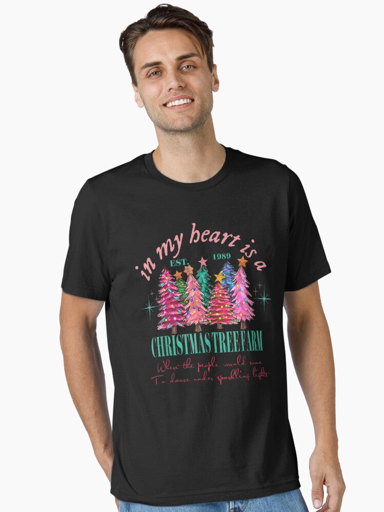 In My Heart Is A Christmas Xmas Tree Farm Vintage Essential T-Shirt | Premium Unisex T-Shirt, Trending Graphic Tee