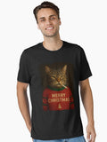 merry christmas cat smoking funny christmas cat Essential T-Shirt | Premium Unisex T-Shirt, Trending Graphic Tee