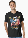 Bald Eagle Hotdog American Flag 4th Of July Essential Shirt T Shirt Minimal Style