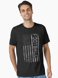 Usa American Flag Football Player Coach For Men Women Team Essential Shirt T Shirt Everyday Wear