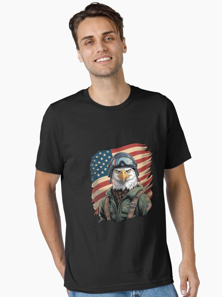 Patriotic American Eagle Fighter Pilot 4th of July Essential Shirt T Shirt Premium Quality