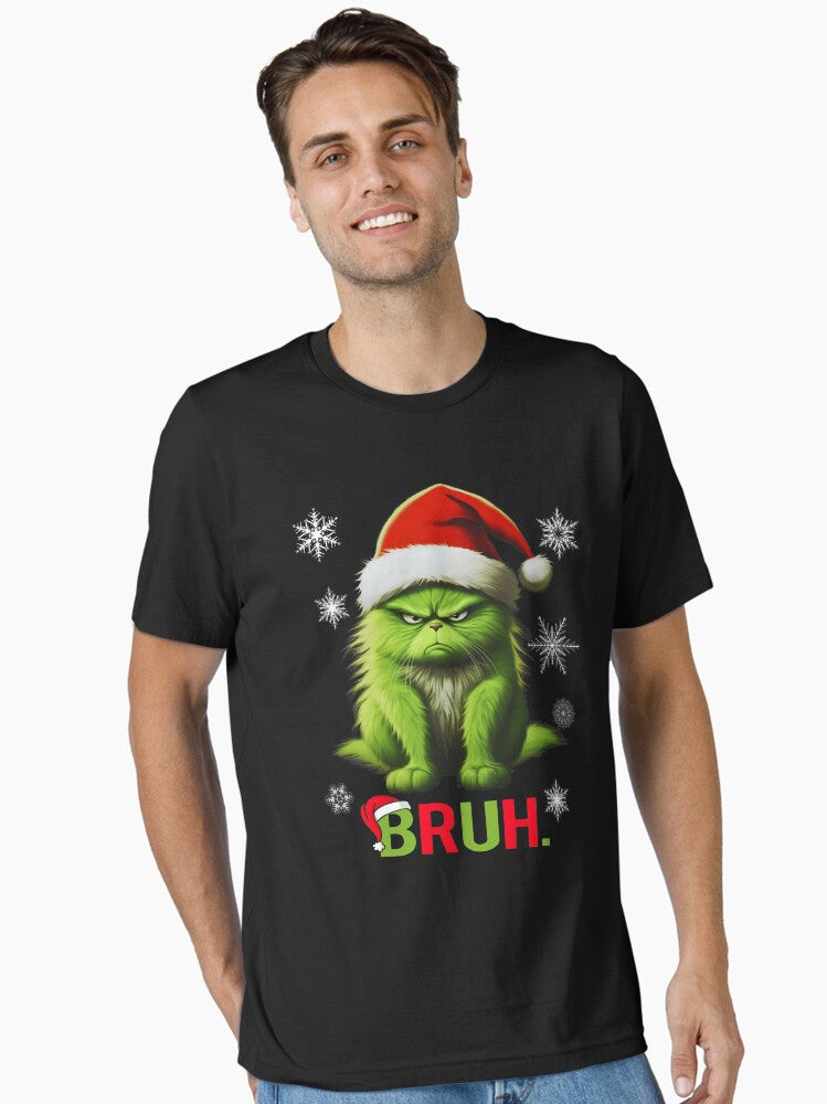 Grinch Cat Bruh Christmas Shirt for Teen Boys Funny Christmas Bruh Essential T Shirt T Shirt Holiday Trending Christmas