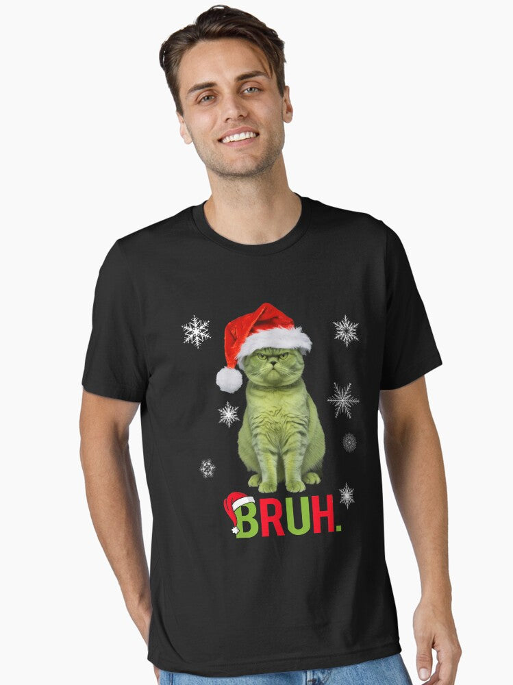 Funny Grinch Green Cat Bruh Christmas Gifts Essential T Shirt T Shirt Holiday Trending Christmas Season Pick
