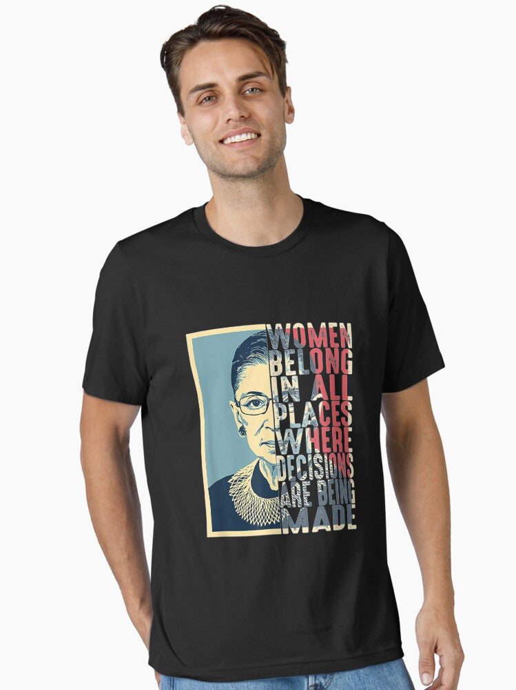 Vintage RBG Legend - Women Belong In All Places Where Decisions Are Being Made Rbg Quotes T-Shirt Essential T-Shirt T-Shirt | Aesthetic Graphic | Perfect For Daily Wear