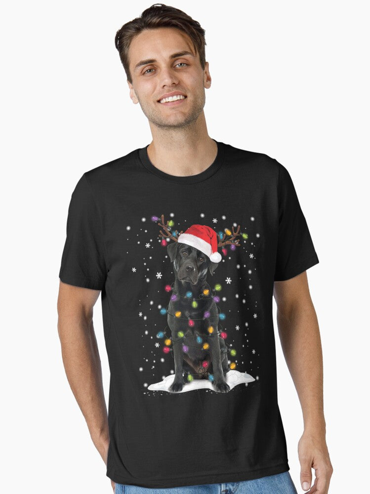 Black Lab Labrador Christmas Tree Light Pajama Dog Xmas Gift Sweatshirt Essential T-Shirt | Premium Unisex T-Shirt, Trending Graphic Tee