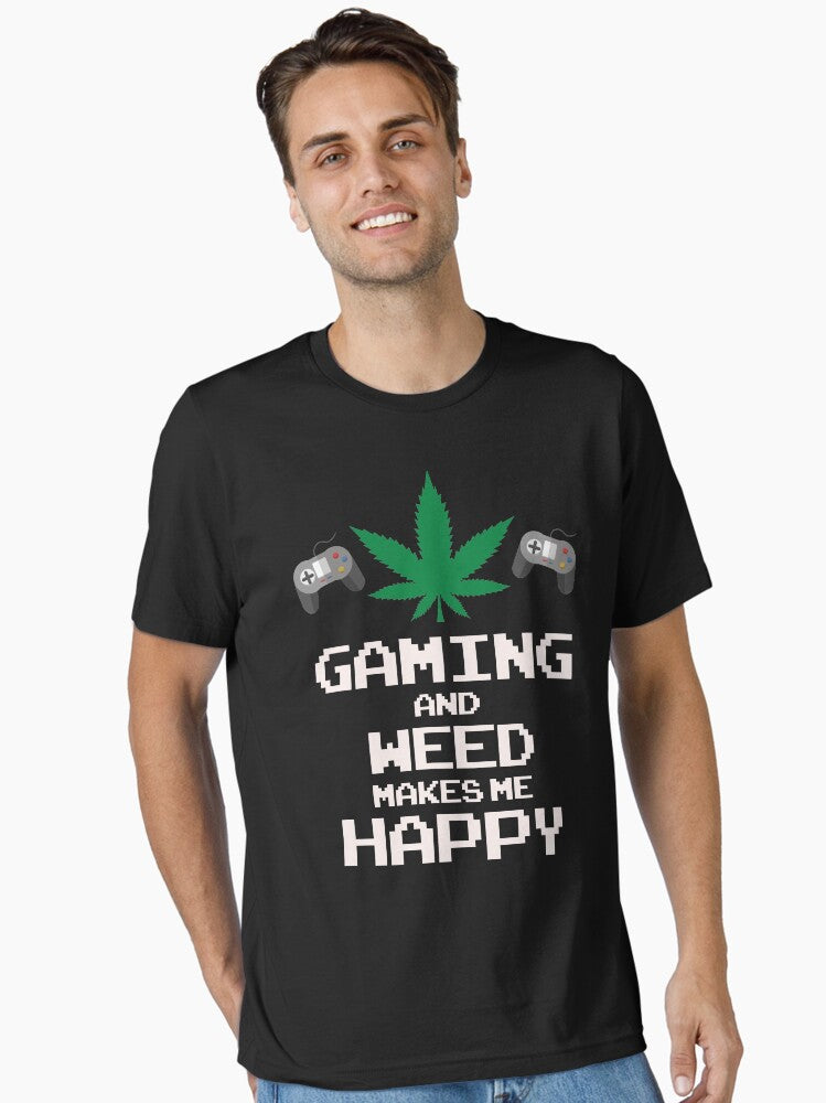 Gaming And Weed Makes Me Happy Essential Shirt T Shirt Minimal Style