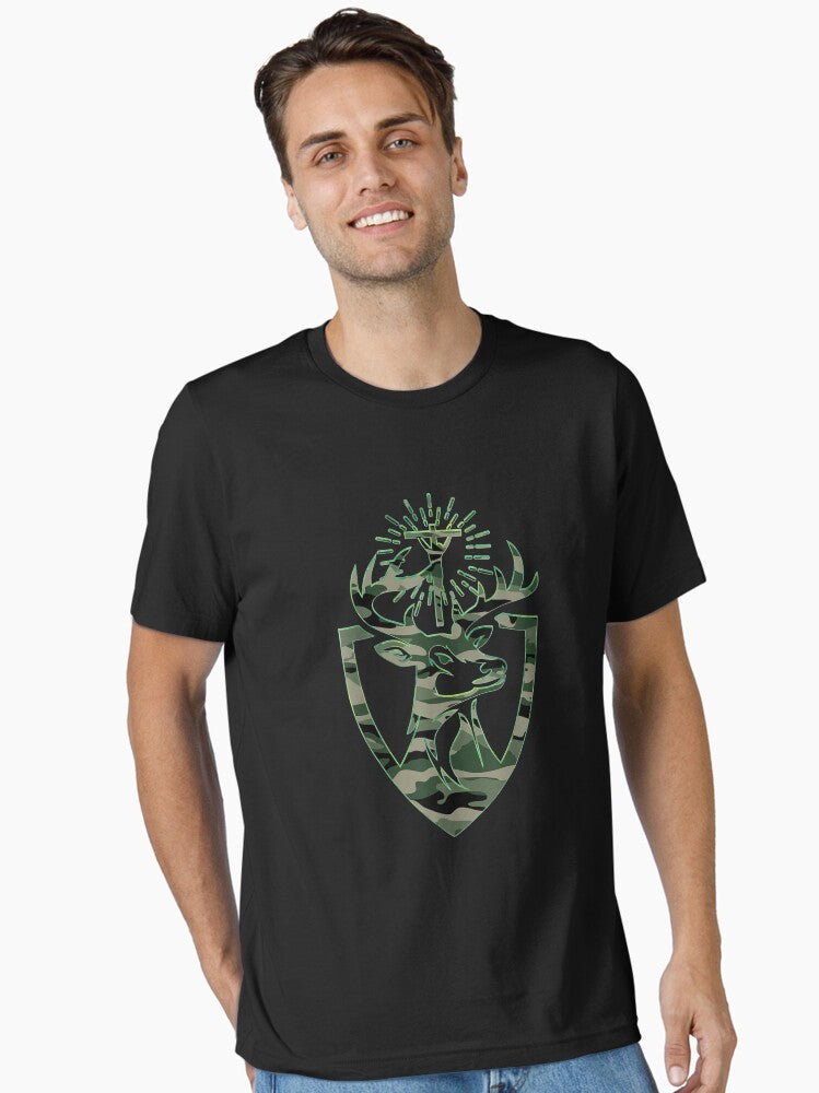 St Hubert Hubertus Patron Saint of Hunters Stag Essential T Shirt T Shirt High Search Demand High CTR Pick