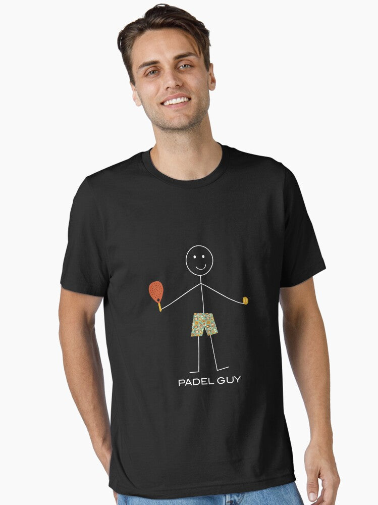Funny Mens Padel Guy Stick Figure Illustration Essential T Shirt T Shirt Streetwear Style Everyday Wear