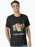 I Eat Cement Cursed Cat Funny Oddly Specific Meme T-Shirt Essential T-Shirt | Premium Unisex T-Shirt, Trending Graphic Tee