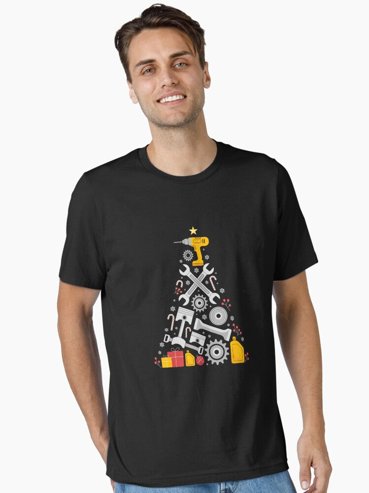 Mechanic Christmas Tree Funny Holiday Tool Design Essential T Shirt T Shirt Premium Print Best Seller Look