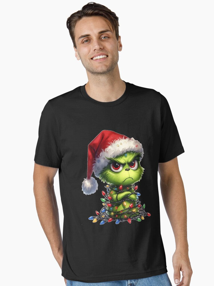 Grumpy Green Christmas Cute Holiday Lights Character Art Essential T Shirt T Shirt Comfort Fit Fan Favorite