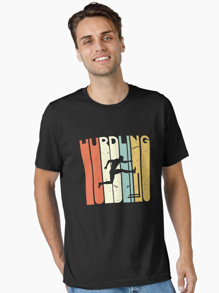 Vintage Retro Hurdling Silhouette For Sport Lover