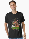 Funny Merry Horse Christmas Tree Lights Horse Santa Hat For Women Men Essential T-Shirt | Premium Unisex T-Shirt, Trending Graphic Tee