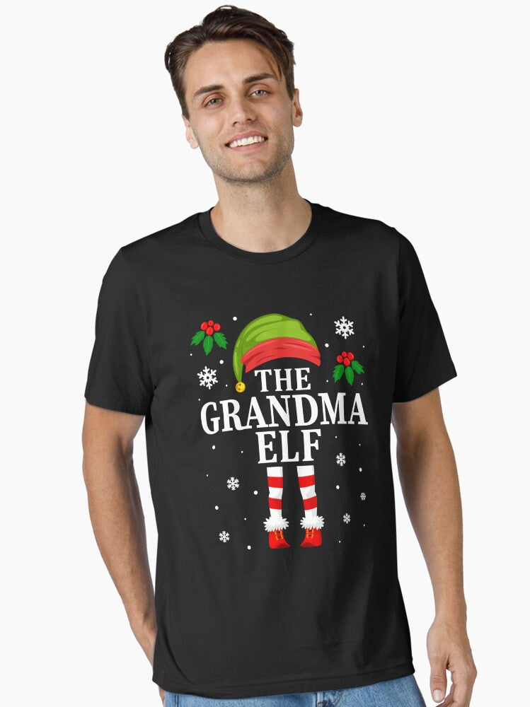 Grandma Elf Matching Family Grandmother Christmas Pajama Essential T-Shirt | Premium Unisex T-Shirt, Trending Graphic Tee