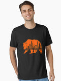Downtown City City Skyline Walking Bear Silhouette Gift Essential T Shirt T Shirt Cute Design