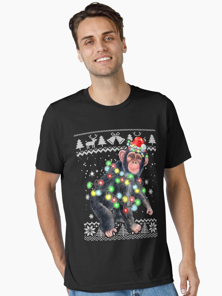 Chimpanzee Monkey Ugly Christmas Pajama Xmas Monkey Gifts T-Shirt Essential T-Shirt | Premium Unisex T-Shirt, Trending Graphic Tee