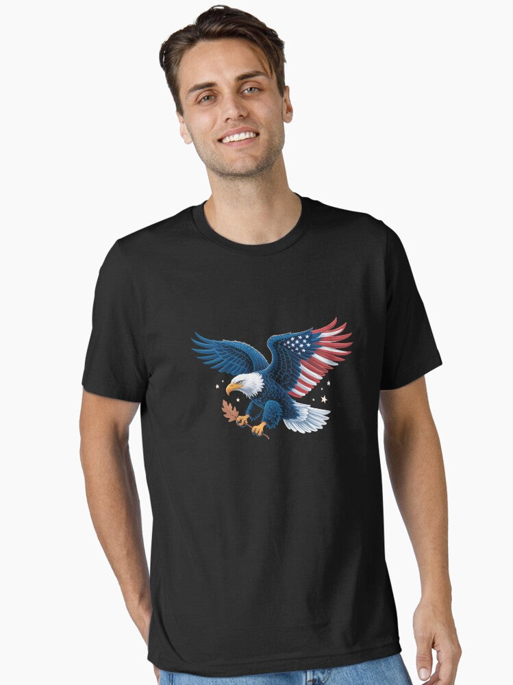 American Flag Bald Eagle 4th of July USA Patriotic Men Women Essential Shirt T Shirt Minimal Style