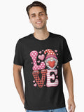 Pink Love Gnome Hearts Valentine Day Valentines Essential Shirt T Shirt Premium Print
