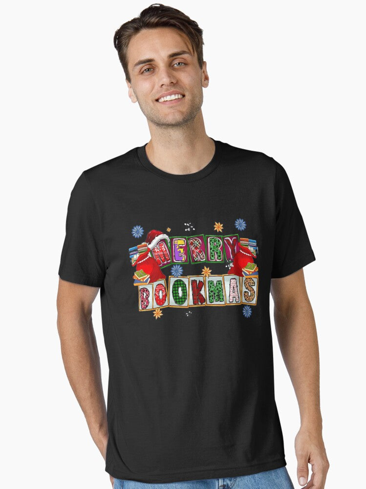 Merry Bookmas Funny Christmas Reading Book Lover Gift Essential T Shirt T Shirt Best Seller Look Streetwear Essential
