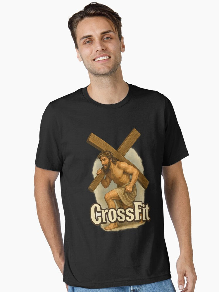 CrossFit Jesus Parody Carrying the Cross Religious Humor Essential Shirt T Shirt US Market