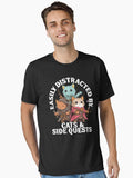 Easily Distracted by Cats and Side Quests Essential T-Shirt | Premium Unisex T-Shirt, Trending Graphic Tee