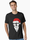 Vintage Santa Claus Face with Sunglasses Hat Beard Christmas Essential Shirt T Shirt Everyday Wear