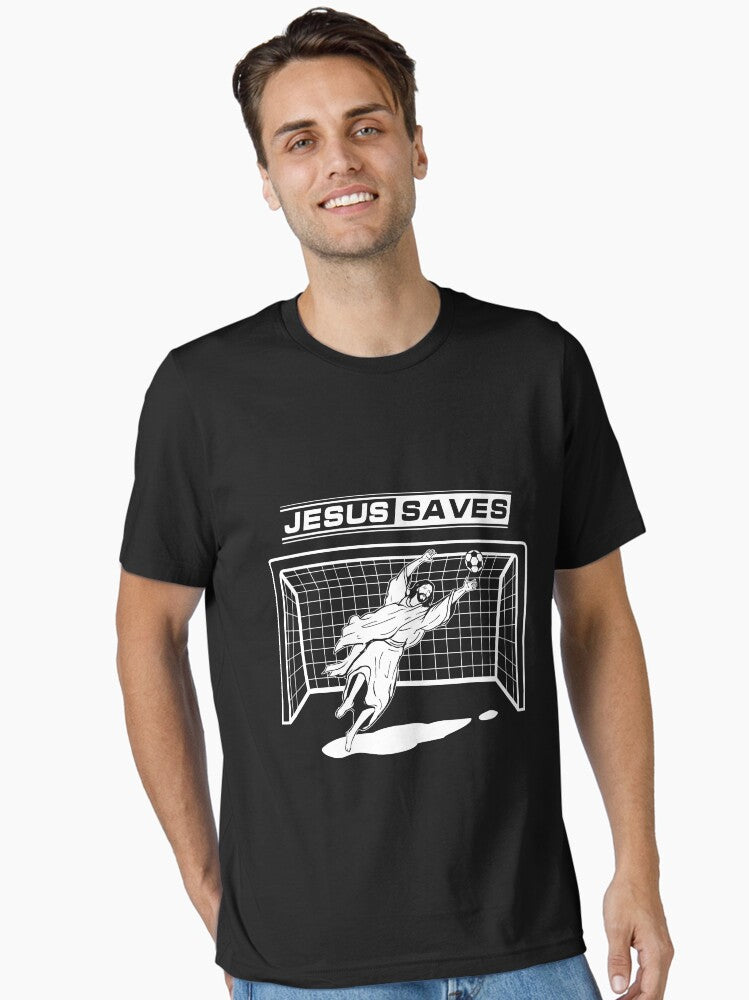 Jesus Saves Christ Soccer Goalie Gift Girls Boys Men Essential Shirt T Shirt Minimal Style