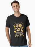 2026 Happy New Year Essential T Shirt T Shirt Comfort Fit Best Seller Look